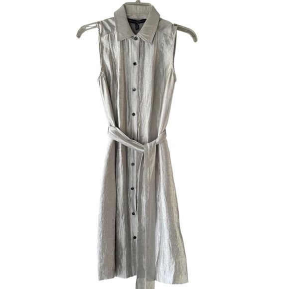 NWT WHBM Metallic Shirt Dress Sz 0 - Picture 5 of 15